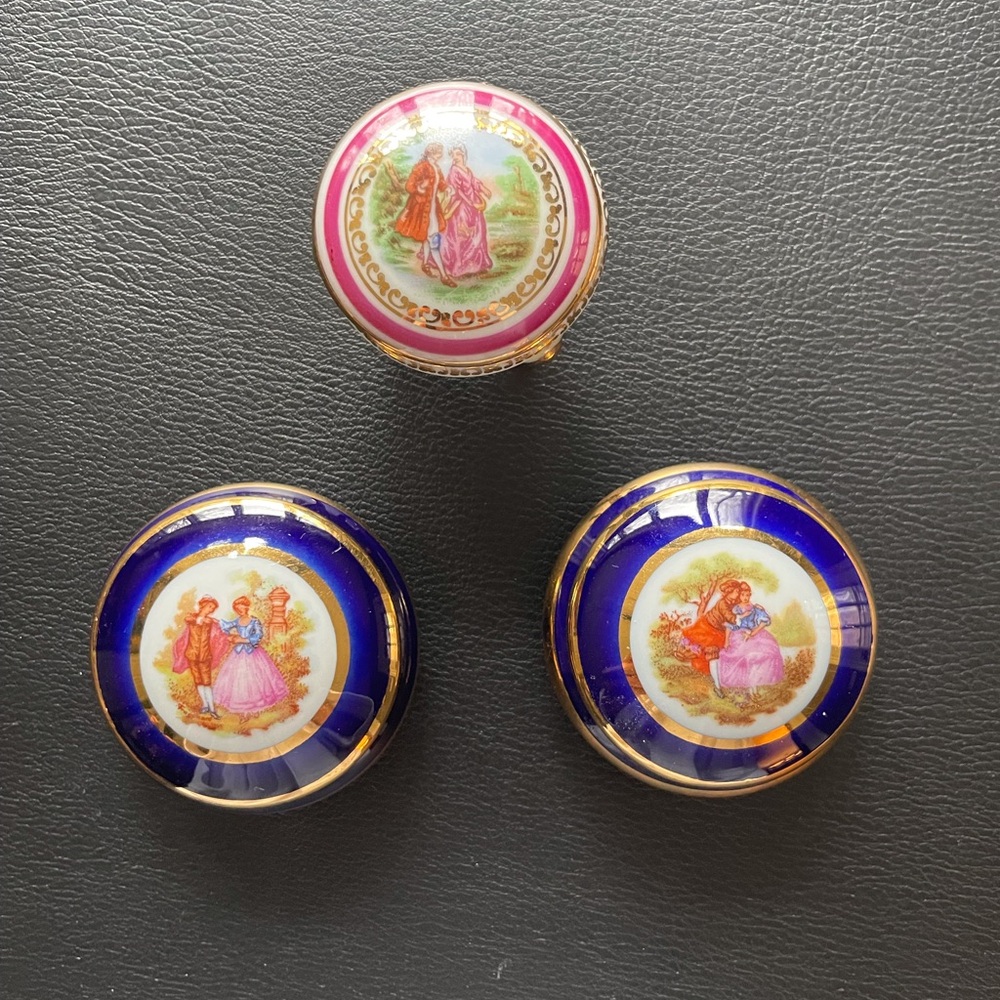 Set of 3 Porcelain Vintage Limoges Miniatures
